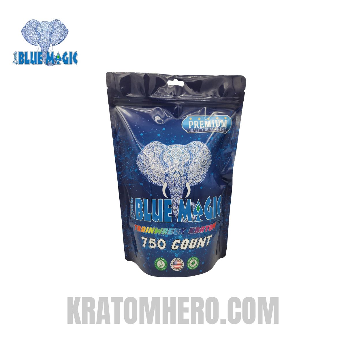 Blue Magic Kratom Capsules - Trainwreck 750Ct Blue Magic Kratom Capsules - Trainwreck 750Ct