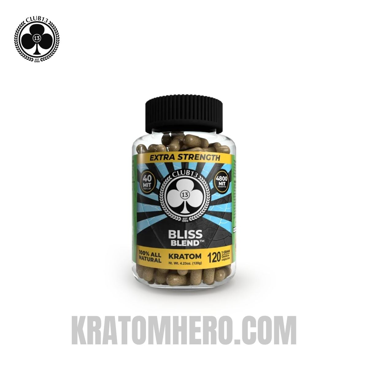 Club 13 Extra Strength Bliss Blend Kratom Capsules - 120 Capsules Club 13 Extra Strength Bliss Blend Kratom Capsules - 120 Capsules