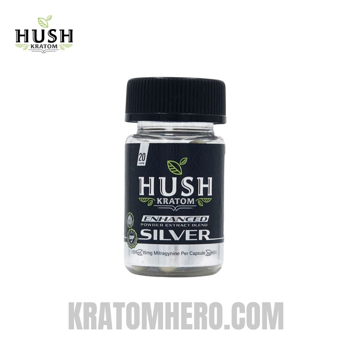 Hush Silver Enhanced Kratom Extract Capsules 20 Count Hush Silver Enhanced Kratom Extract Capsules 20 Count