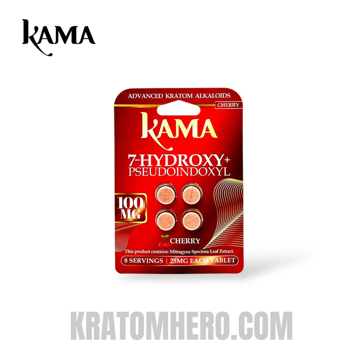 Kama Kratom 7-Hydroxy + Pseudo Chewable Tablets Cherry 25mg Kama Kratom 7-Hydroxy + Pseudo Chewable Tablets Cherry 25mg