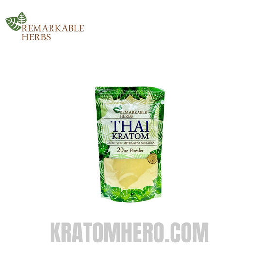 Remarkable Herbs Green Thai Kratom Powder - 20oz Remarkable Herbs Green Thai Kratom Powder - 20oz
