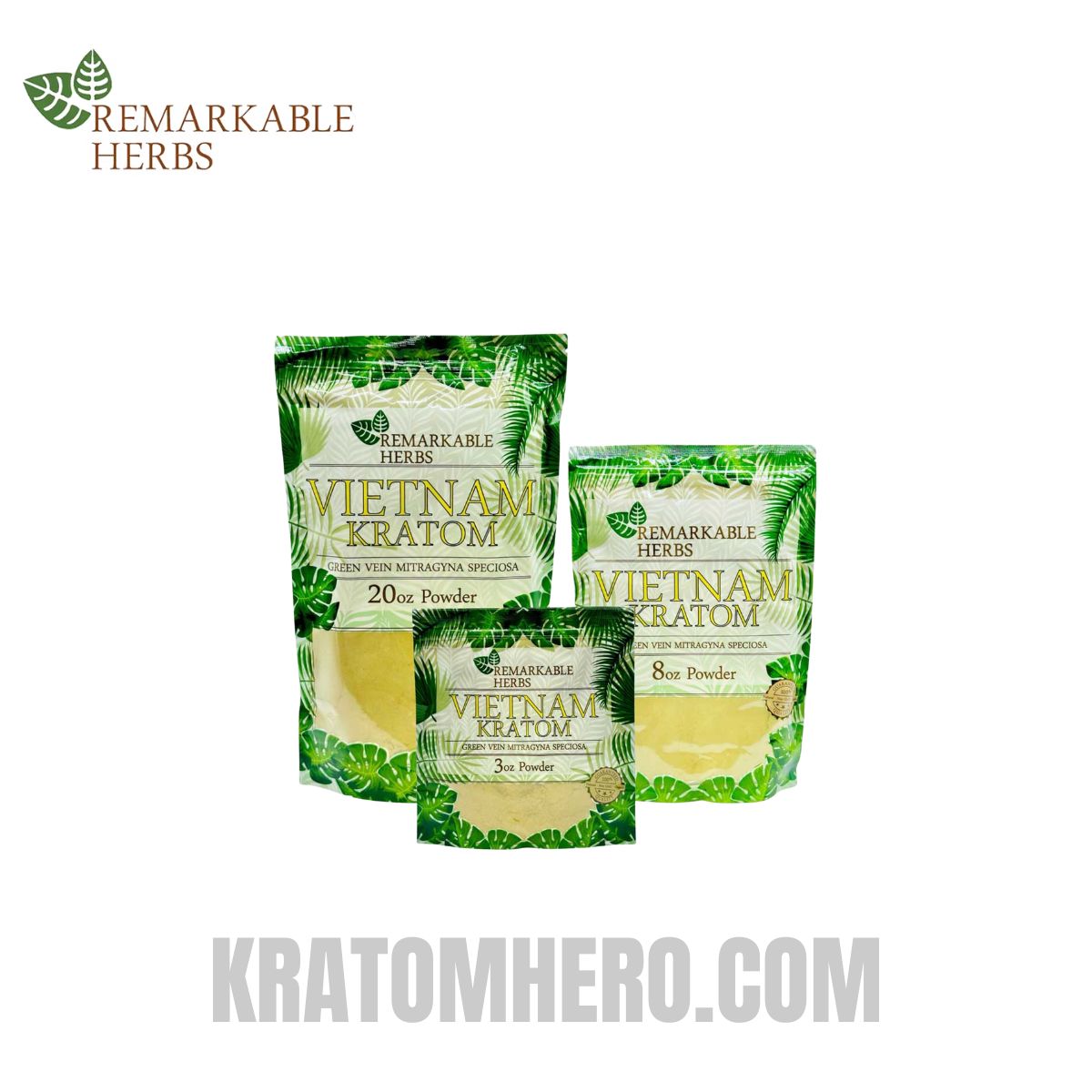 Remarkable Herbs Green Vietnam Kratom Powder - All Pack Remarkable Herbs Green Vietnam Kratom Powder - All Pack