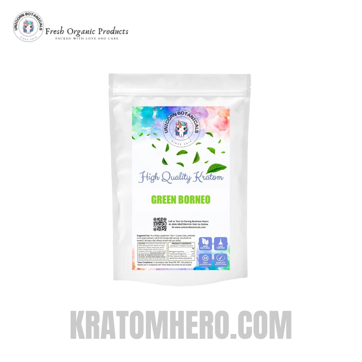 Unicorn Botanicals Green Borneo Kratom Powder Unicorn Botanicals Green Borneo Kratom Powder