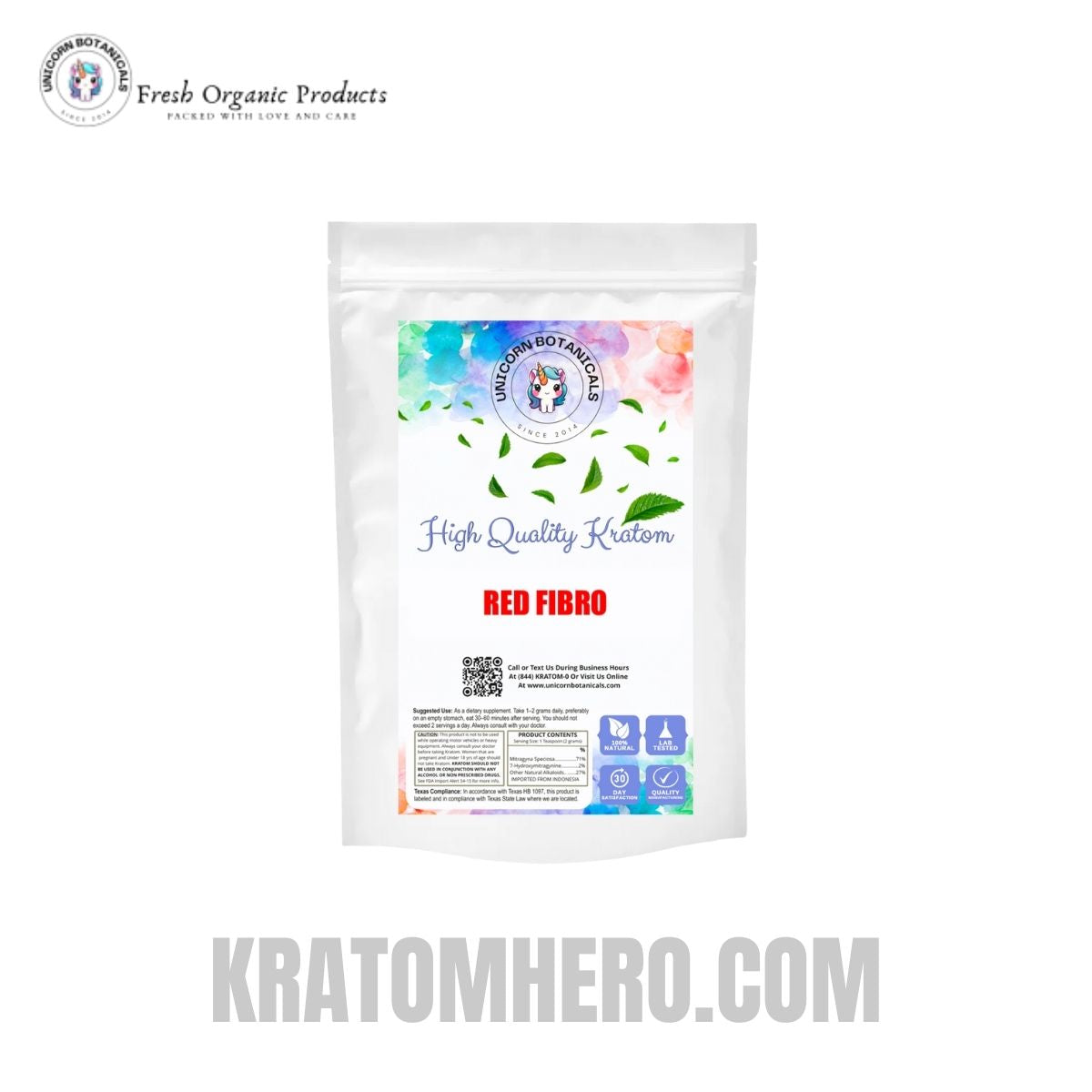 Unicorn Botanicals Red Fibro Kratom Powder Unicorn Botanicals Red Fibro Kratom Powder