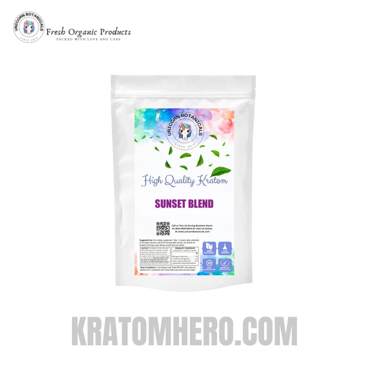 Unicorn Botanicals SunSet Blend Kratom Powder Unicorn Botanicals SunSet Blend Kratom Powder