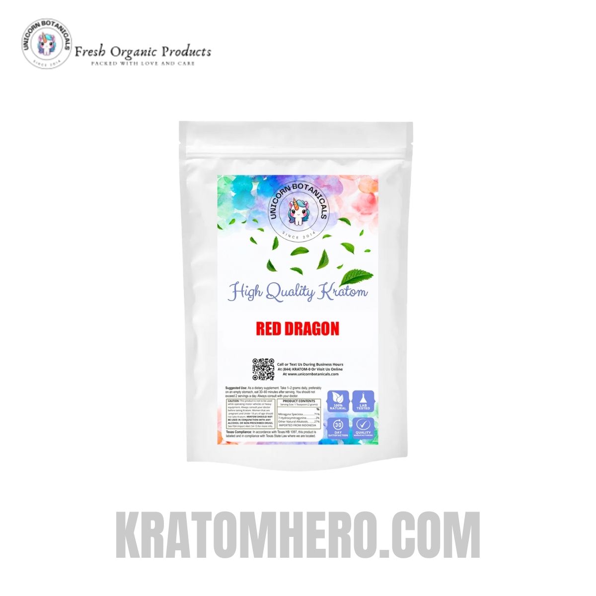 Unicorn Botanicals Red Dragon Kratom Powder Unicorn Botanicals Red Dragon Kratom Powder