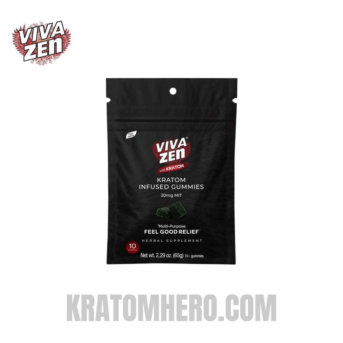 Viva Zen Kratom Infused Gummies 20mg - 10 Gummies Viva Zen Kratom Infused Gummies 20mg - 10 Gummies
