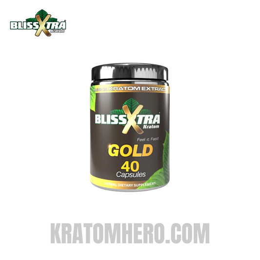 Bliss Xtra Gold Kratom Capsules - Front View