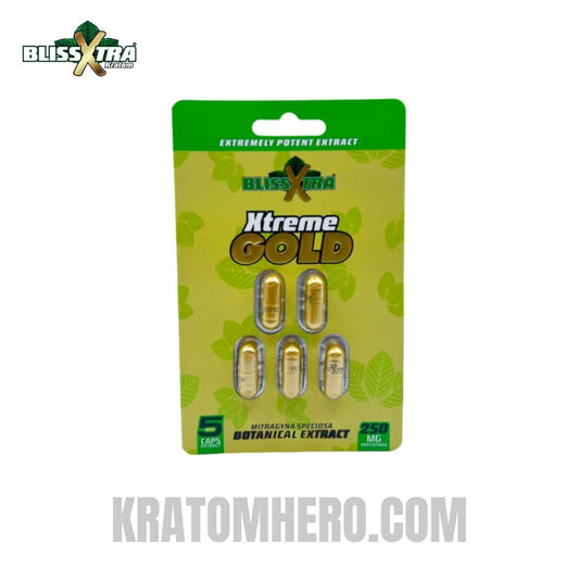 Bliss Xtra Gold Kratom Extract Capsules 5 Ct 