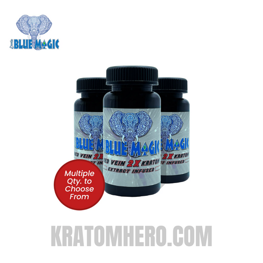 Blue Magic 2X Kratom Capsules Red Vein 30Ct