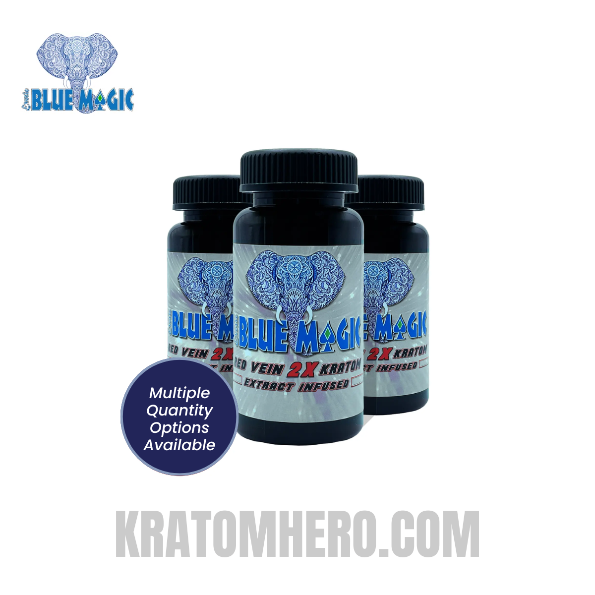 Blue Magic Red Vein 2X Kratom Capsules 30Ct