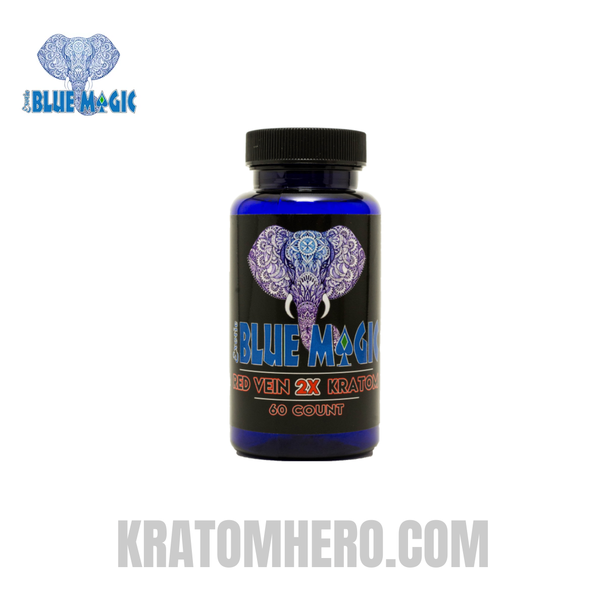 Blue Magic 2X Kratom Capsules Red Vein 60Ct