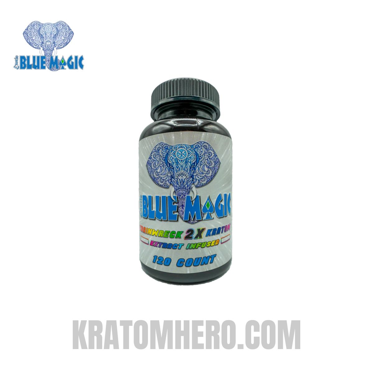 Blue Magic Trainwreck 2X Kratom Capsules 120Ct