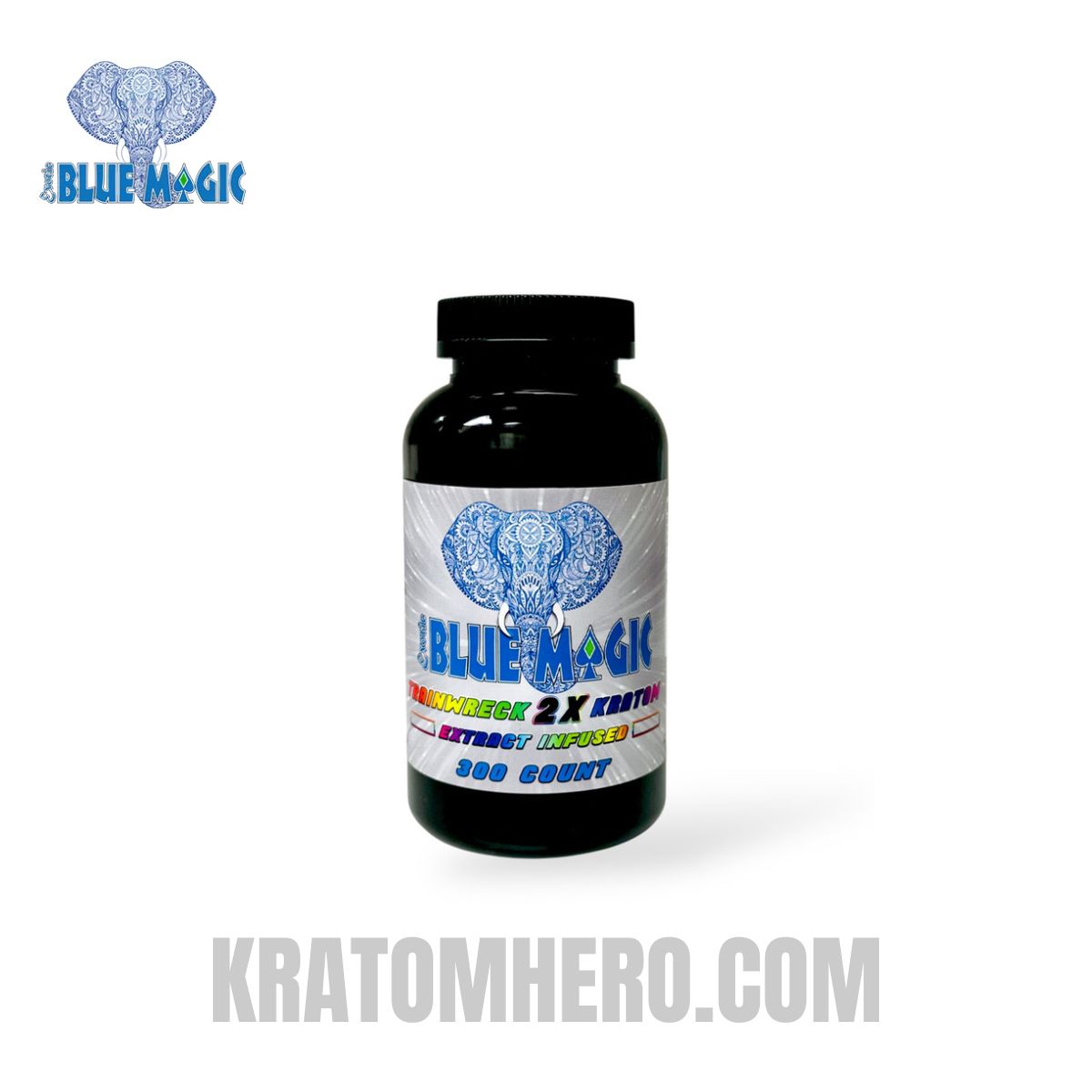 Blue Magic Trainwreck 2X Kratom Capsules 300Ct