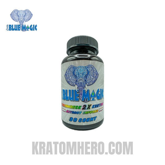 Blue Magic 2X Kratom Capsules  Trainwreck 30ct