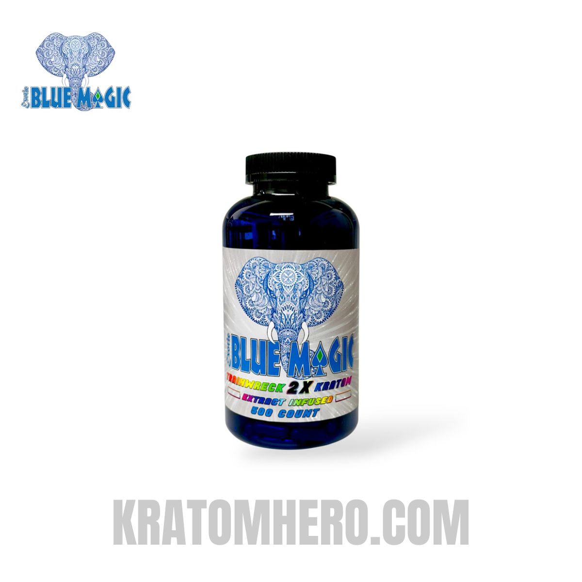 Blue Magic Trainwreck 2X Kratom Capsules 500Ct