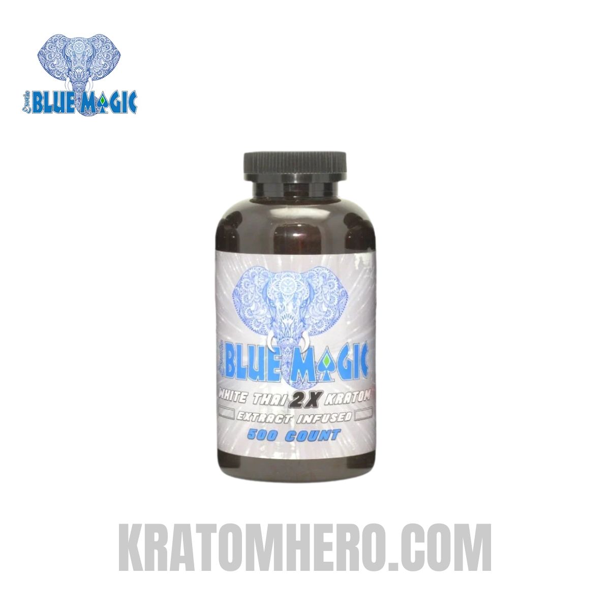 Blue Magic White Thai 2X Kratom Capsules 500Ct