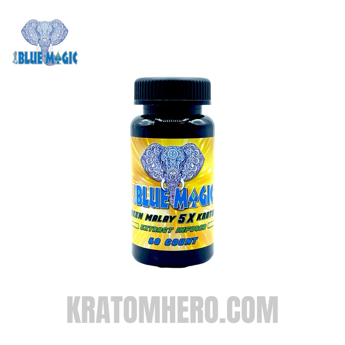 Blue Magic Green Malay 5X Kratom Capsules 60 Ct