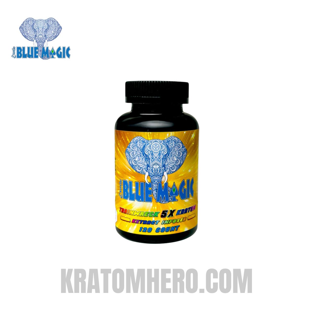 Blue Magic Trainwreck 5X Kratom Capsules 120 Ct