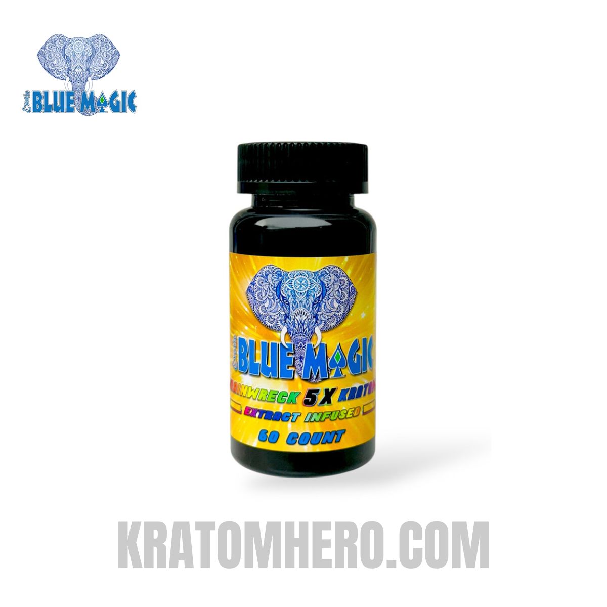 Blue Magic Trainwreck 5X Kratom Capsules 60 Ct