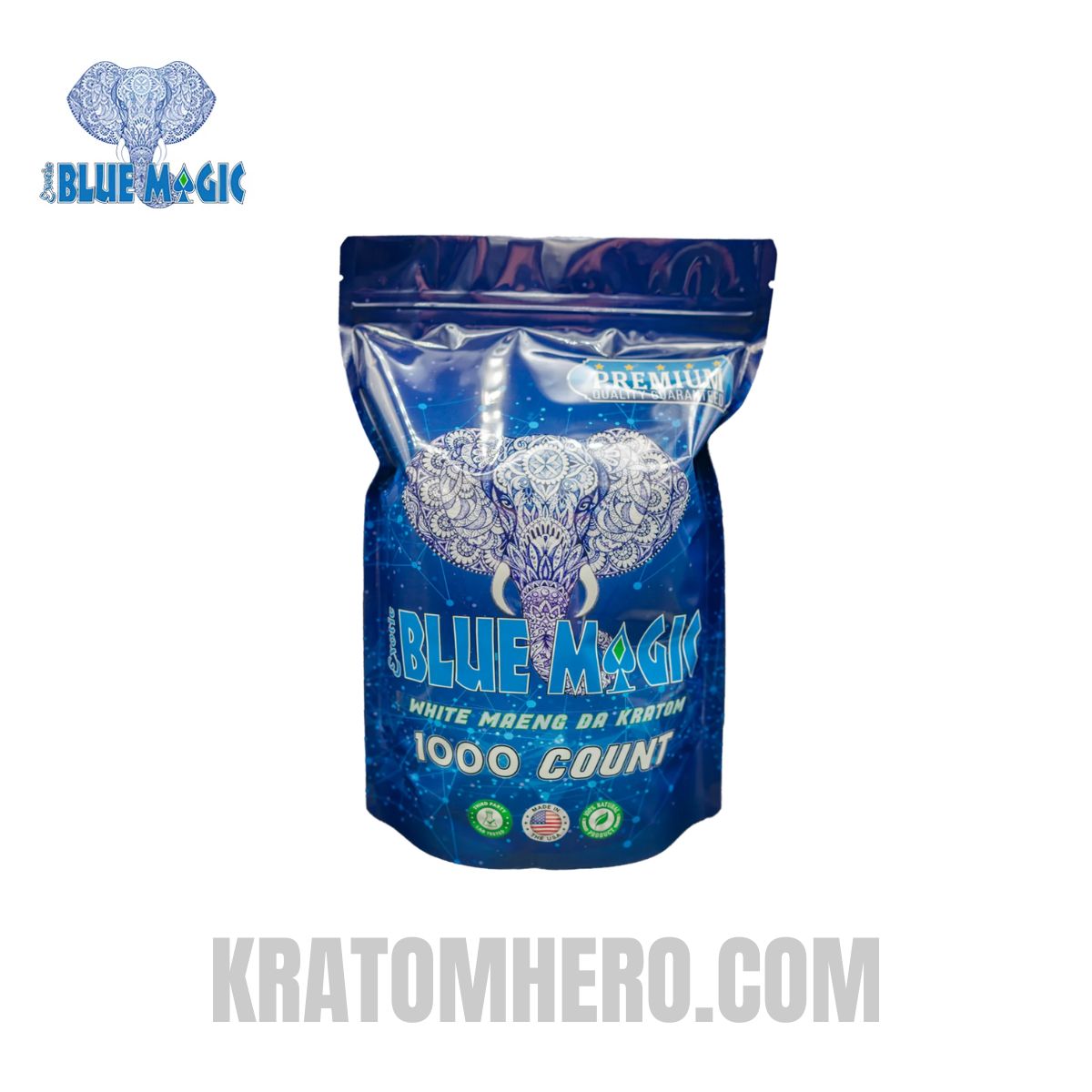 Blue Magic Kratom Capsules White Maenga Da - 1000Ct