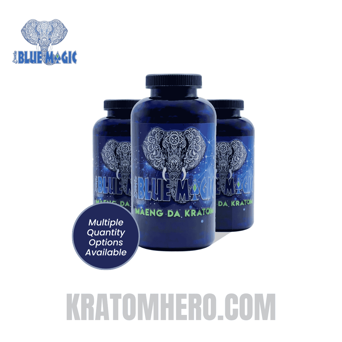 Blue Magic Kratom Capsules Maeng Da - Multiple Quantity Options