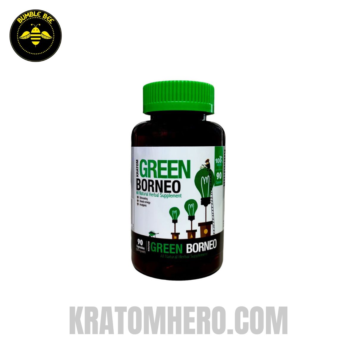 Bumble Bee Kratom Capsules Green Borneo - 90 Capsules