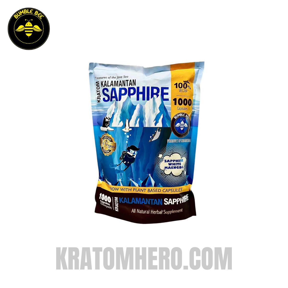 Bumble Bee Kratom Capsules Kalamantan Sapphire Maeng Da