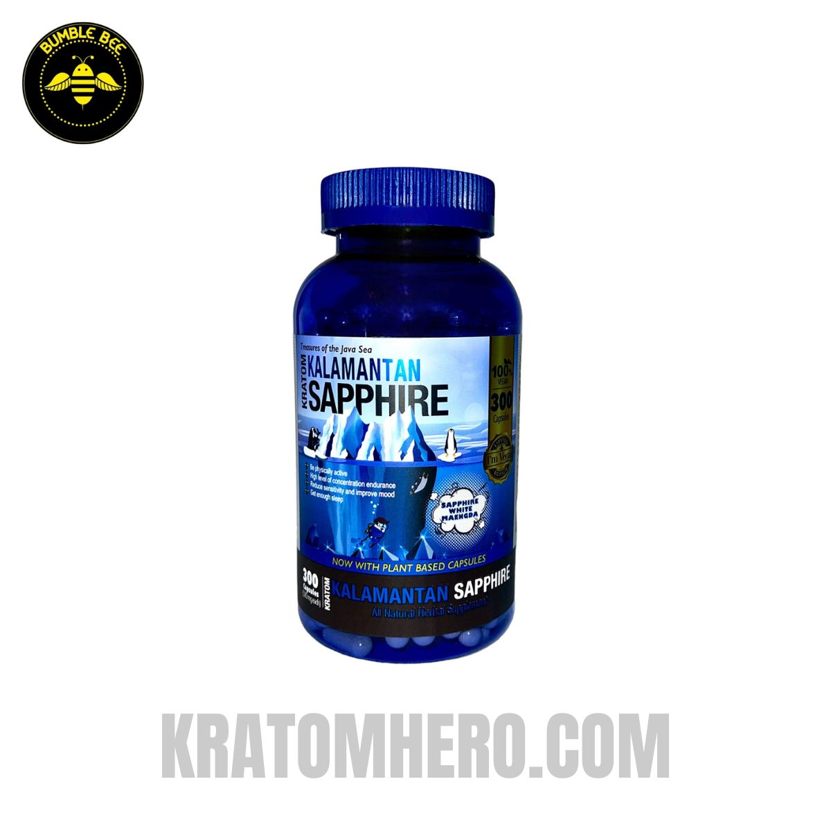 Bumble Bee Kratom Capsules Kalamantan Sapphire Maeng Da