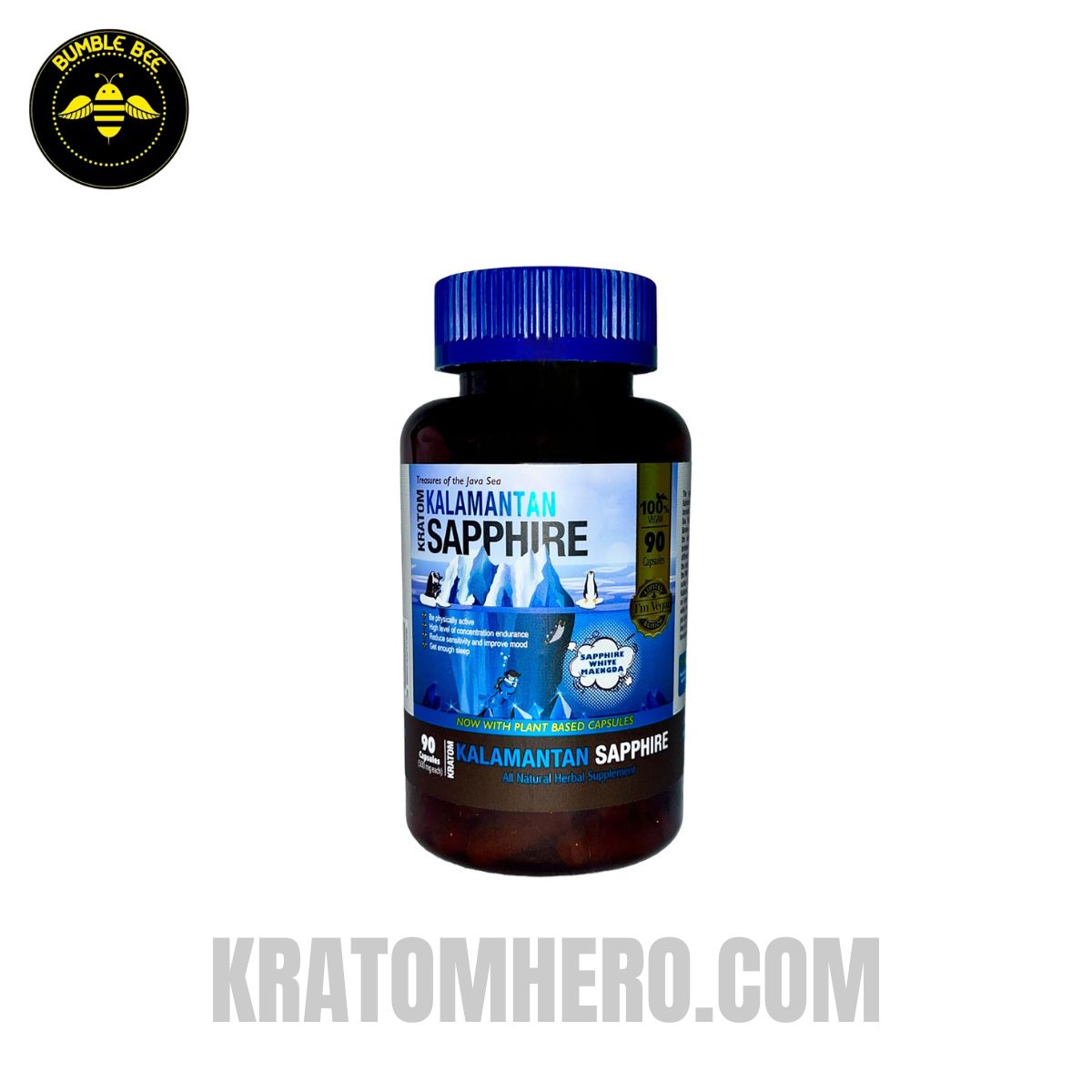 Bumble Bee Kratom Capsules Kalamantan Sapphire Maeng Da