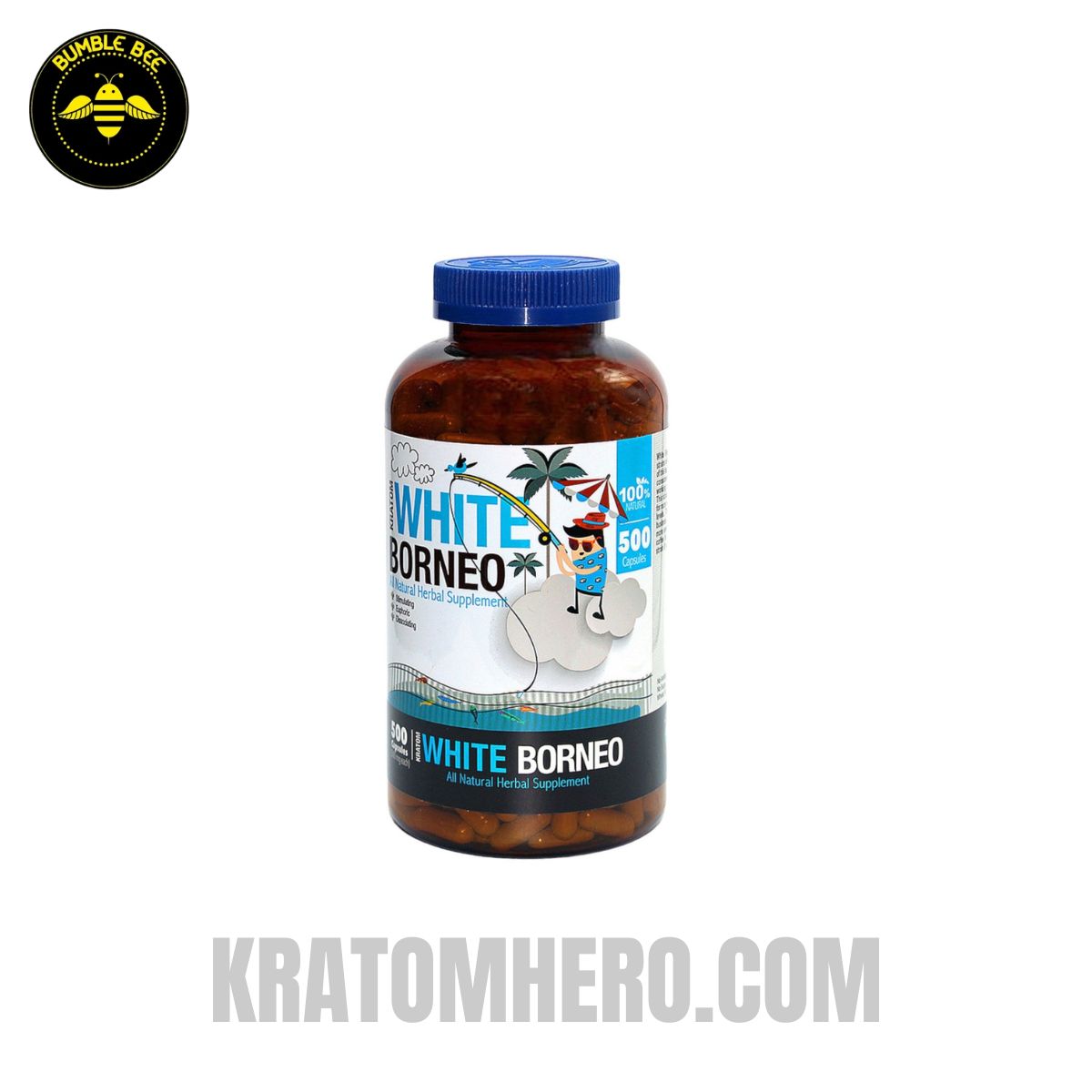 Bumble Bee Kratom Capsules White Borneo - 500 Capsules