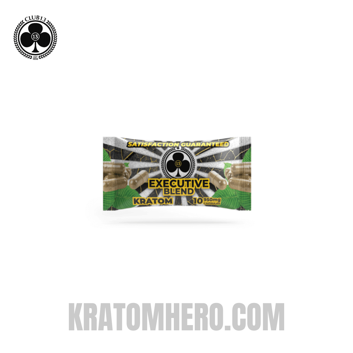 Club 13 Executive Blend Kratom Capsules - 10 Capsules