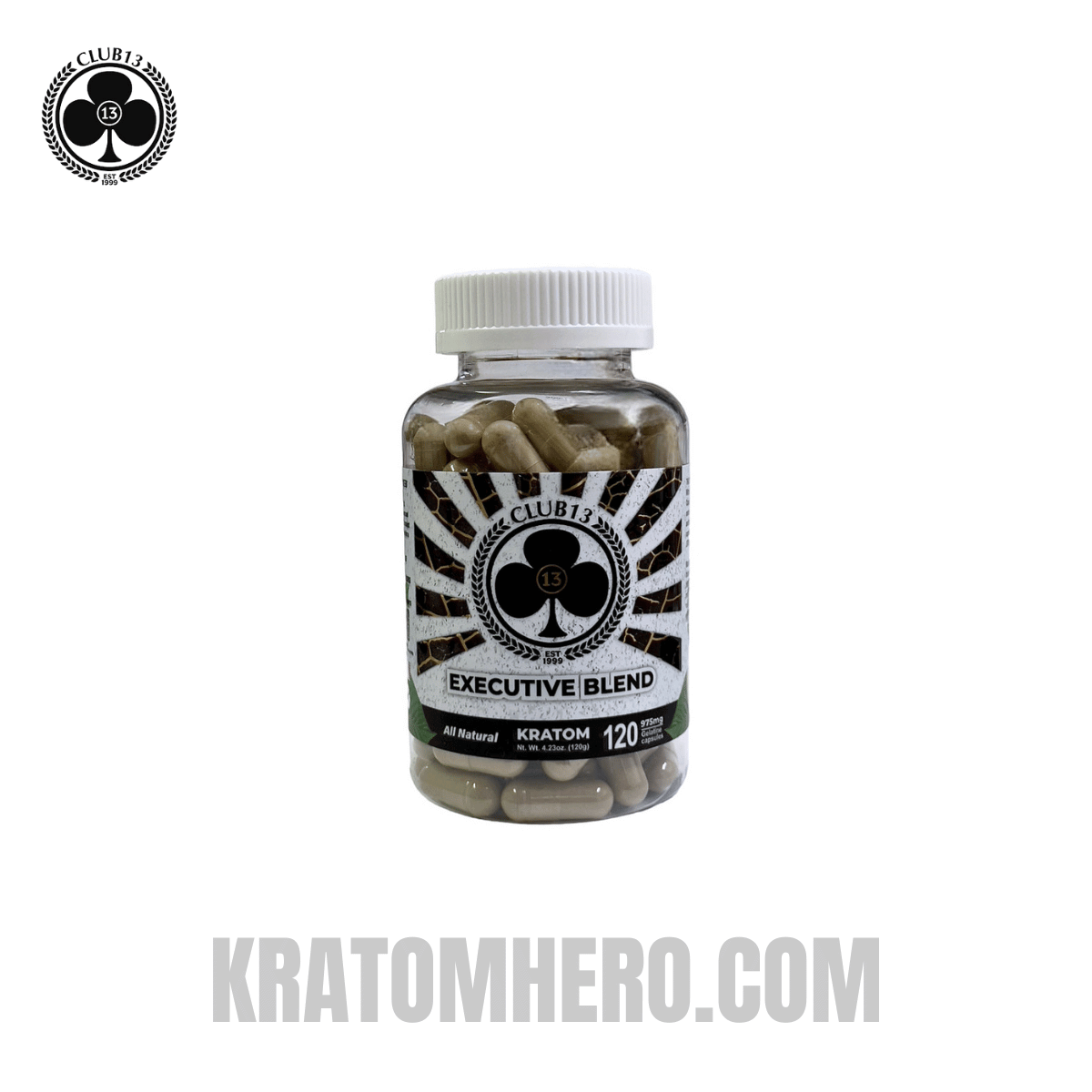 Club 13 Executive Blend Kratom Capsules - 120 Capsules