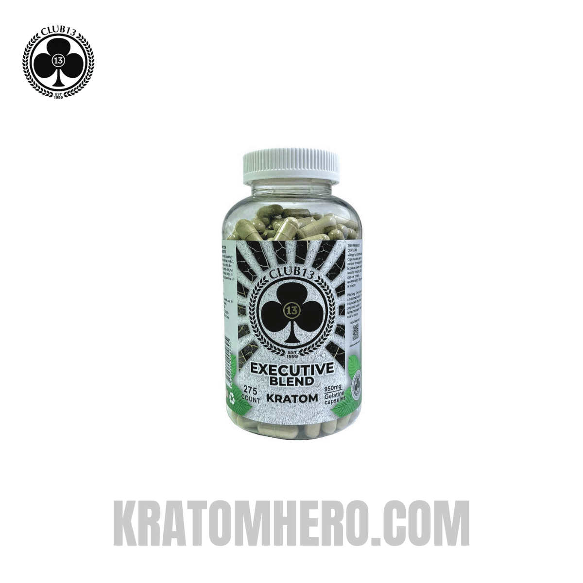 Club 13 Executive Blend Kratom Capsules - 275 Capsules
