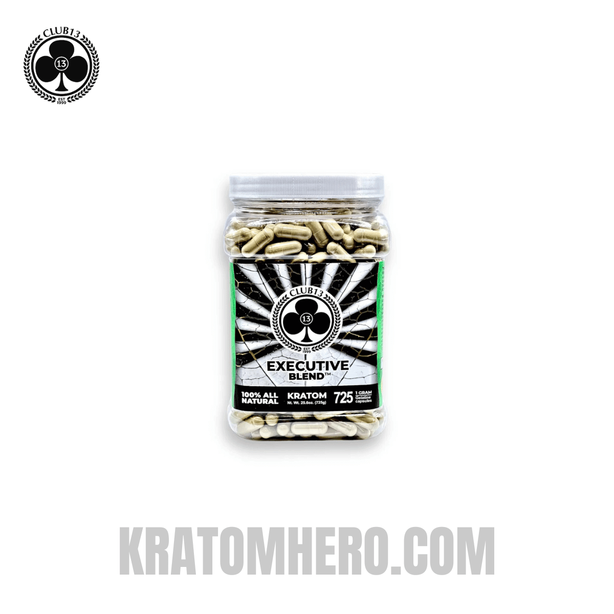 Club 13 Executive Blend Kratom Capsules - 75 Capsules