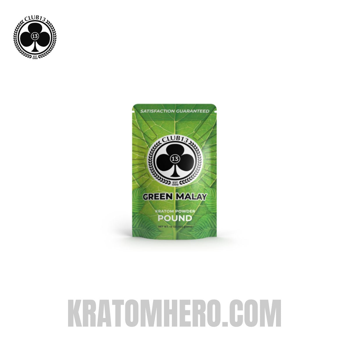 Club 13 Green Malay Kratom Powder - 453 Grams