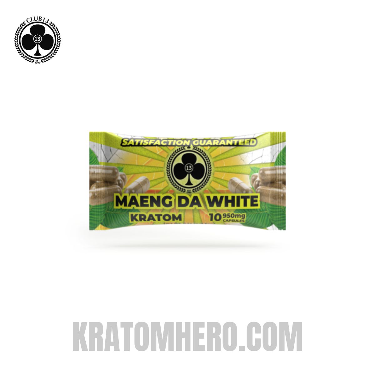 Club 13 White Maeng Da Kratom Capsules - 10 Capsules