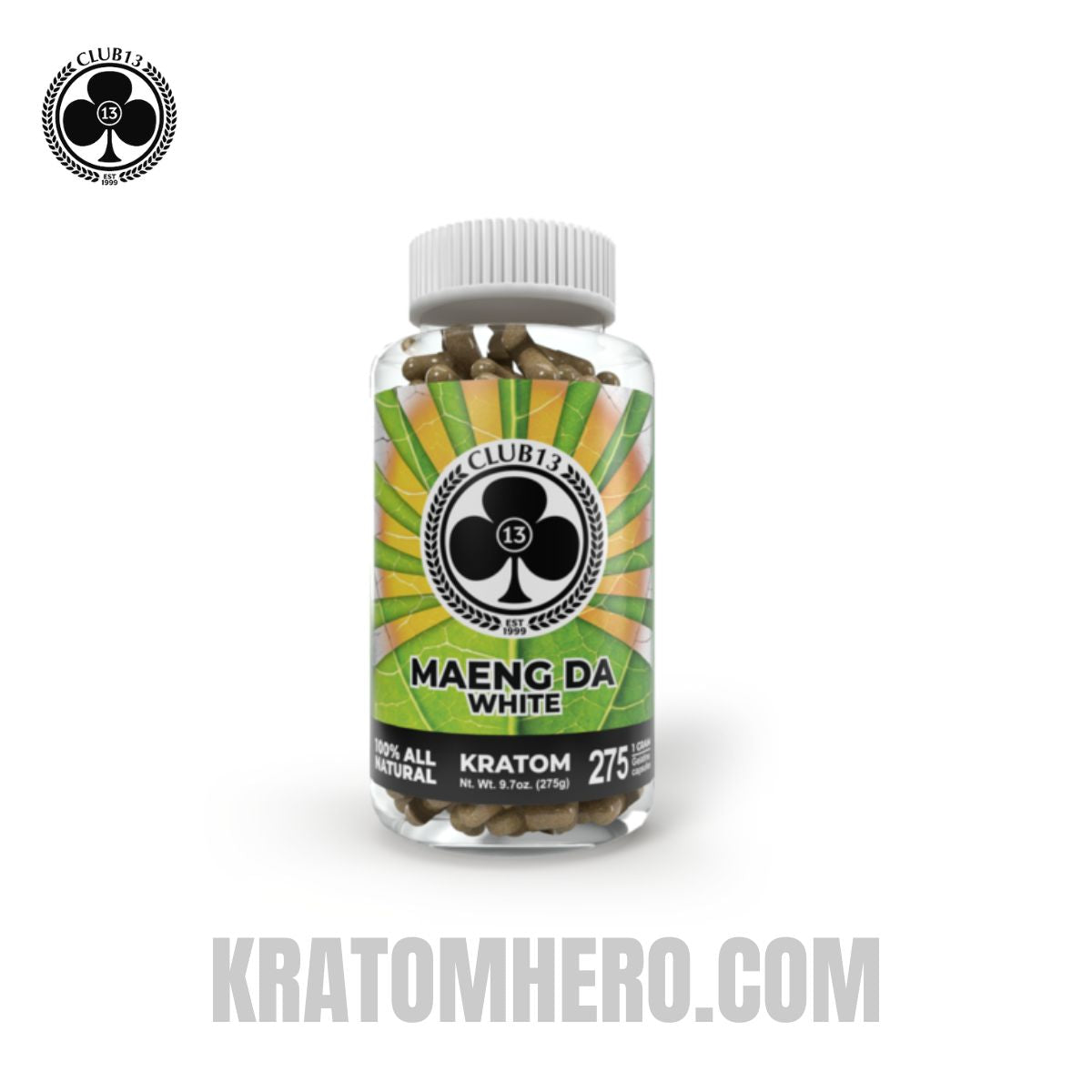 Club 13 White Maeng Da Kratom Capsules - 275 Capsules