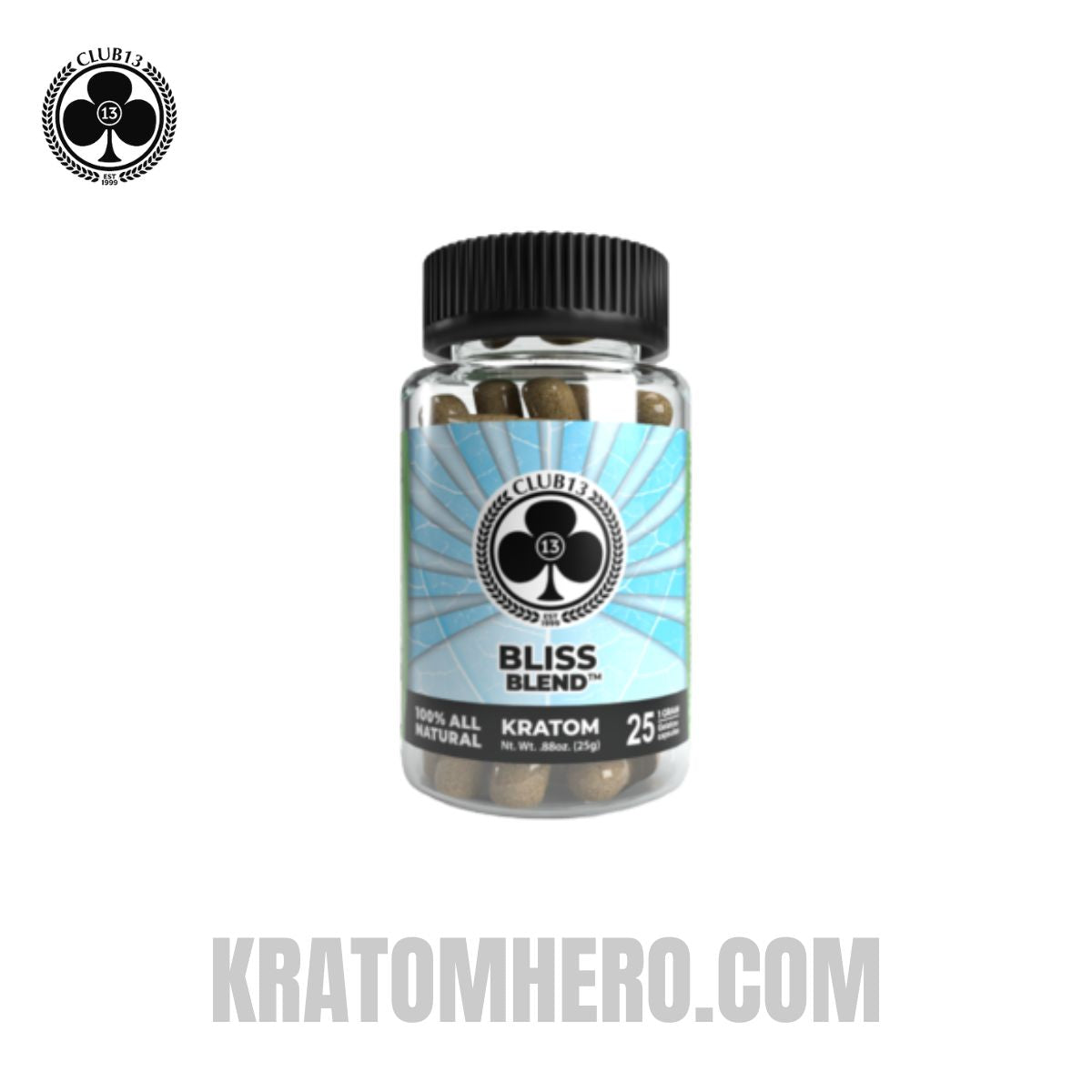 Club 13 Bliss Blend Kratom Capsules - 25 Capsules