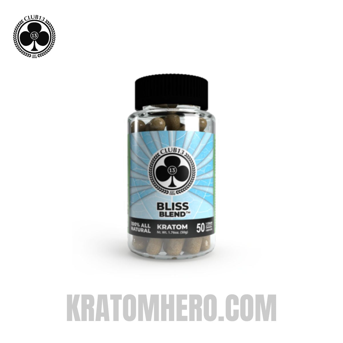 Club 13 Bliss Blend Kratom Capsules - 50 Capsules