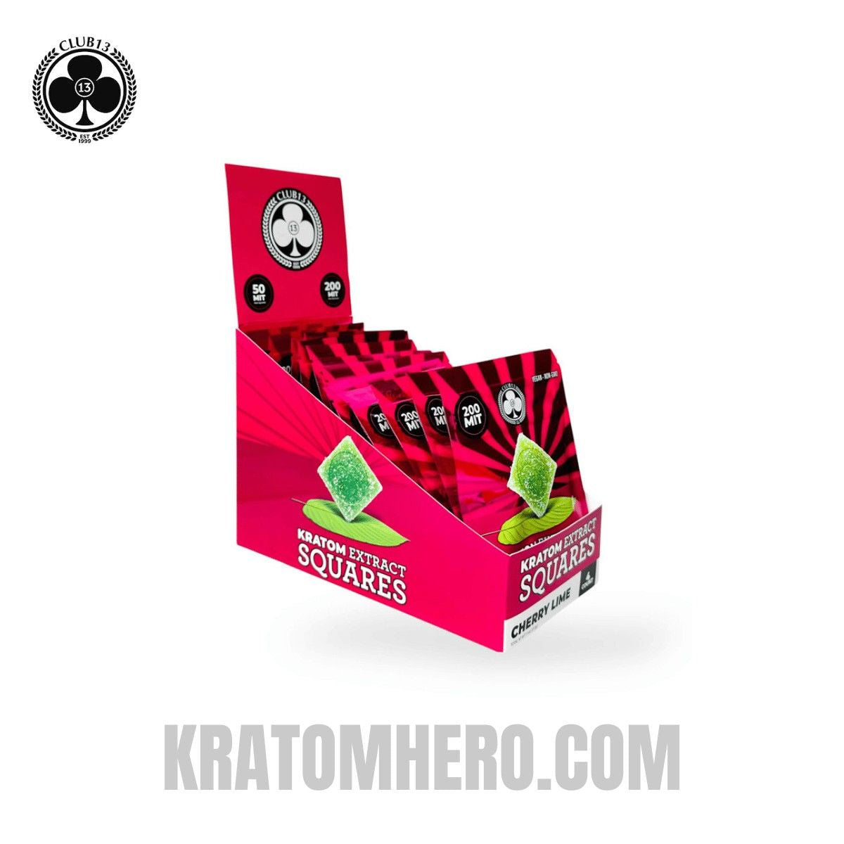 Club 13 Cherry Lime Extract Kratom Gummies - 4 Gummies Box