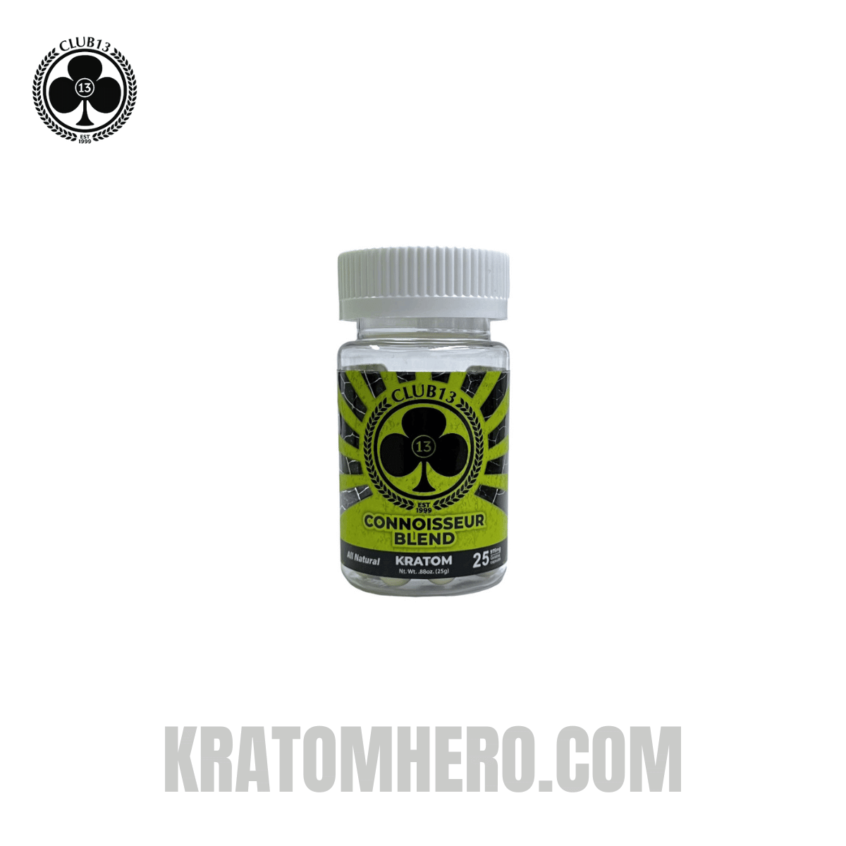 Club 13 Connoisseur Blend Kratom Capsules - 25 Capsules