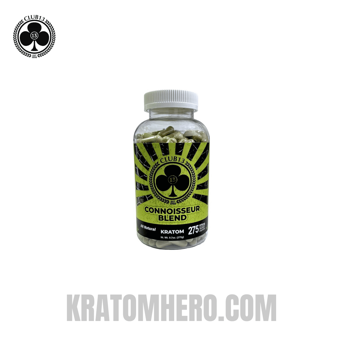 Club 13 Connoisseur Blend Kratom Capsules - 275 Capsules