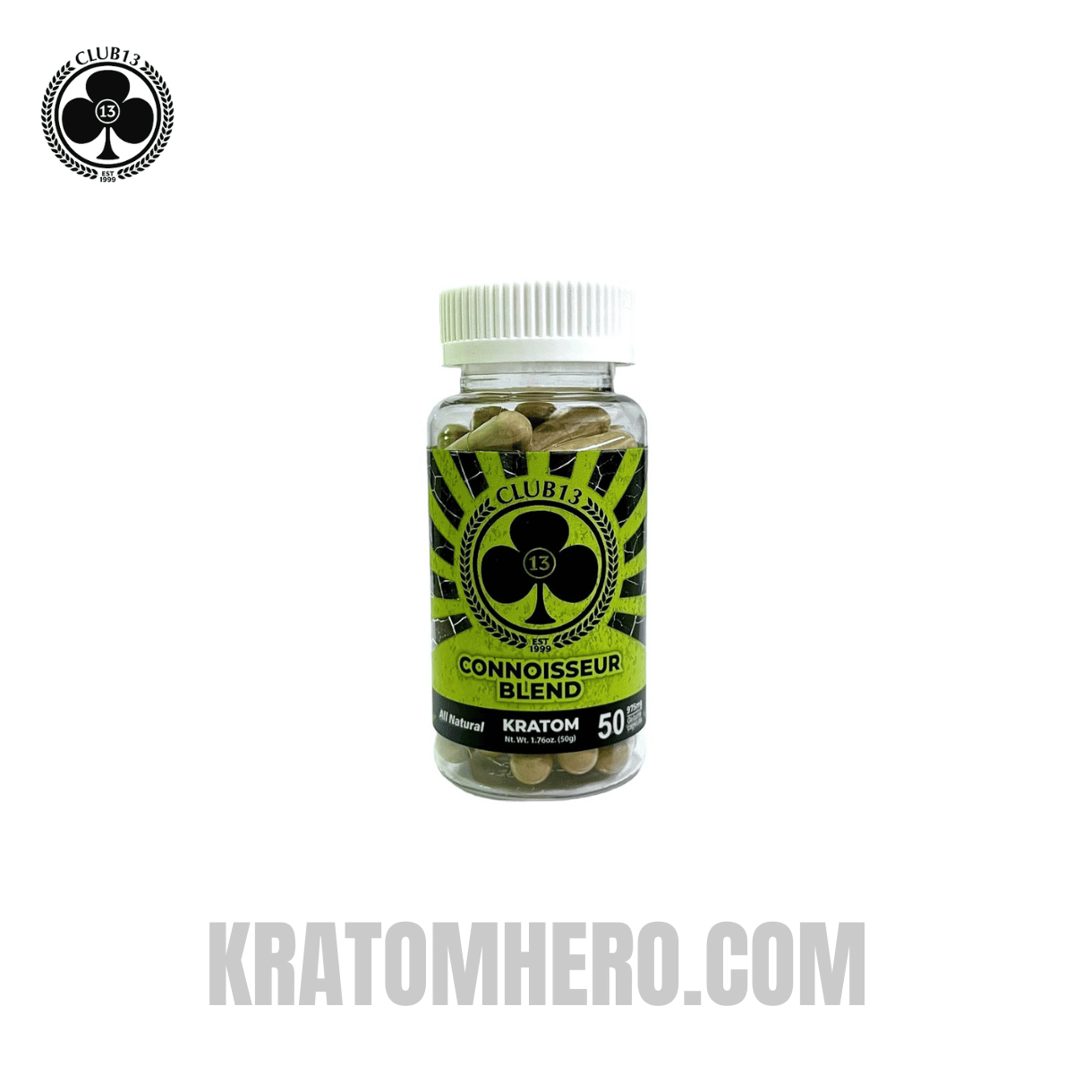 Club 13 Connoisseur Blend Kratom Capsules - 50 Capsules