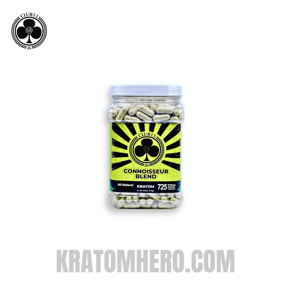 Club 13 Connoisseur Blend Kratom Capsules - 725 Capsules