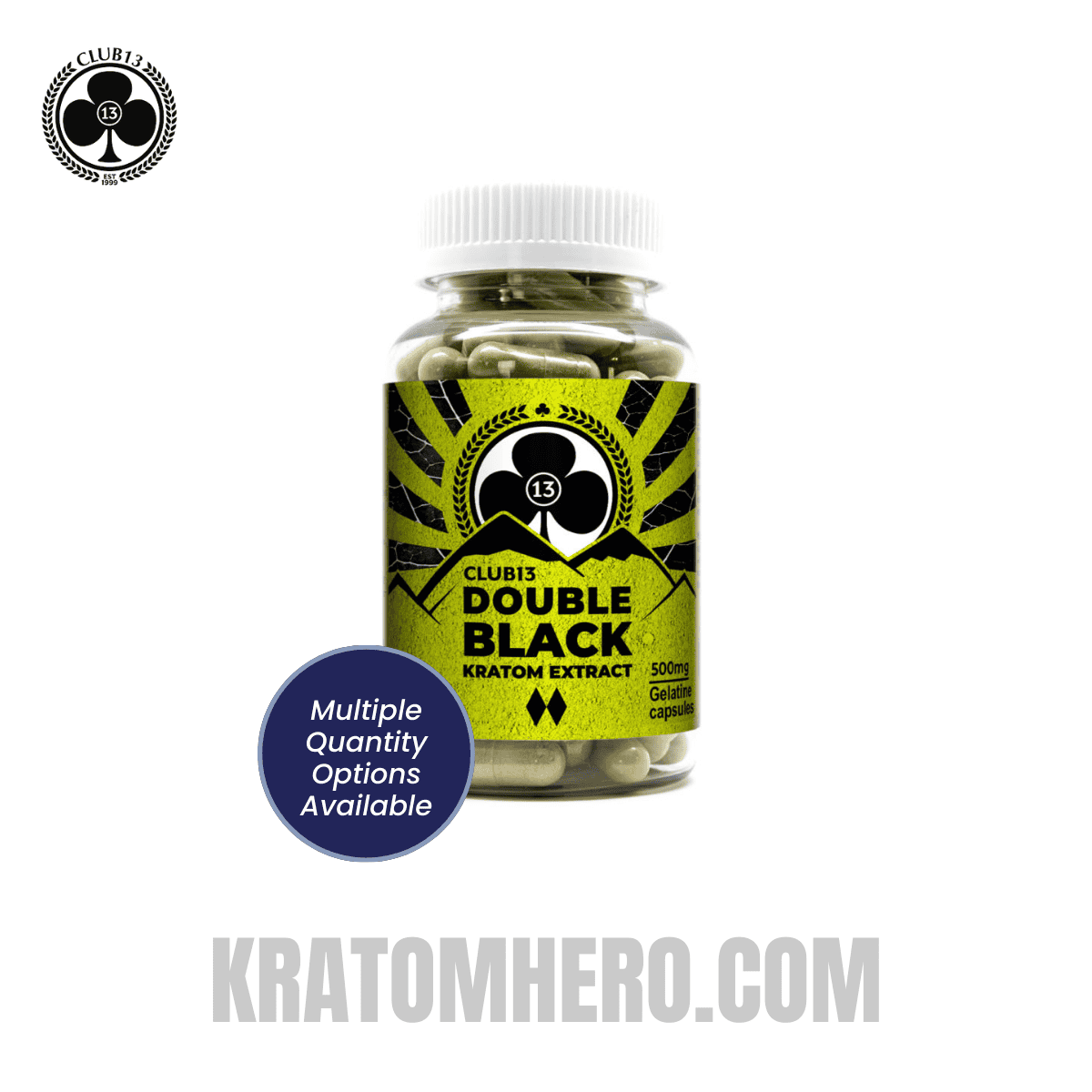 Club 13 Double Black Extract Capsules - Multiple Quantity Options