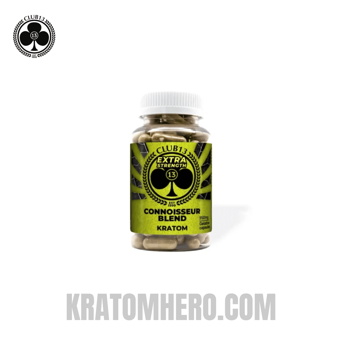Club 13 Extra Strength Connoisseur Blend Kratom Capsules - Multiple Quanitity Options