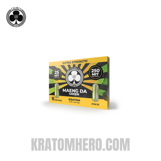 Club 13 Extra Strength Green Maeng Da Kratom Capsules - 10 Capsules