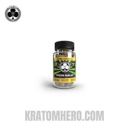 Club 13 Extra Strength Green Malay Kratom Capsules - 25 Capsules