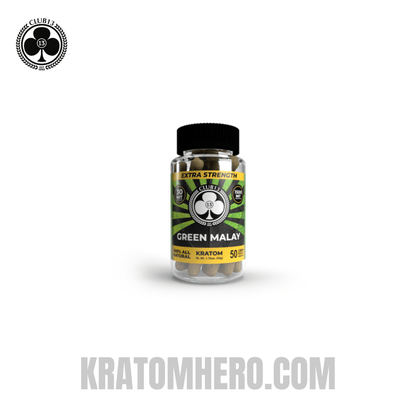 Club 13 Extra Strength Green Malay Kratom Capsules - 50 Capsules